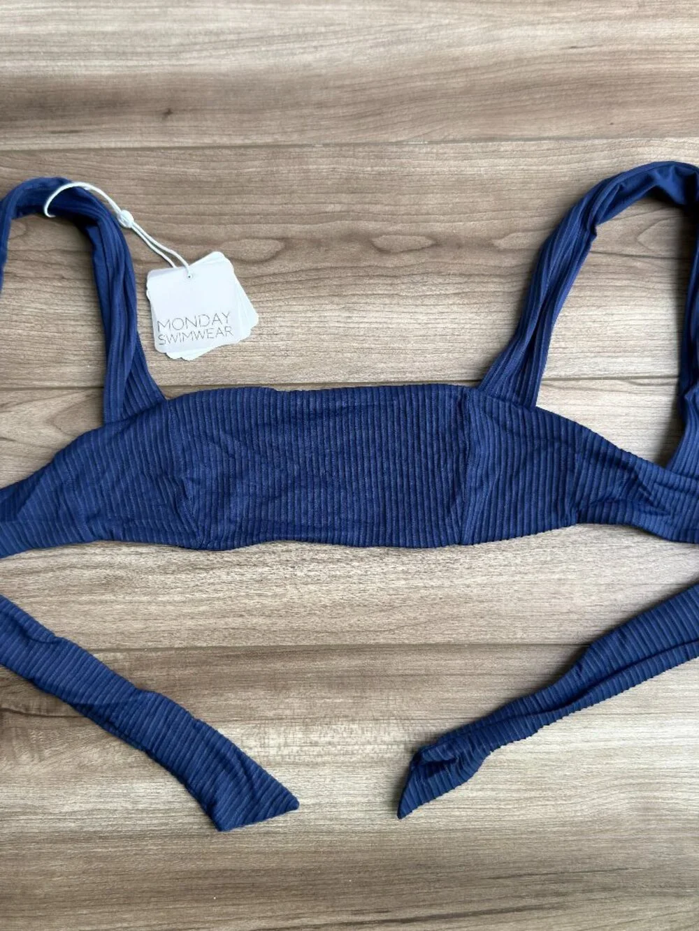 Monday Swimwear Puerto Rico Bikini Top in Navy Blue rib